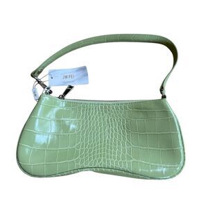 JW PEI Eva Shoulder Handbag Sage Green Croc Bag Purse Small Handbag NWT